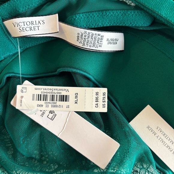 Victoria's Secret EMERALD GREEN Unlined Wicked Lace Up Teddy SOLD OUT in XL - Picture 8 of 8